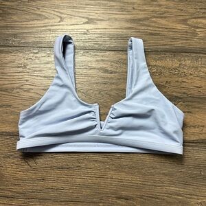 Swimsuits For All Light Blue V-Neck Swim Bra